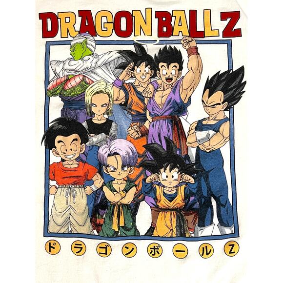 Dragon Ball Z Cartoon Kanji Characters White T-shirt Goku-Vegeta-Gohan-DBZ - Picture 3 of 8